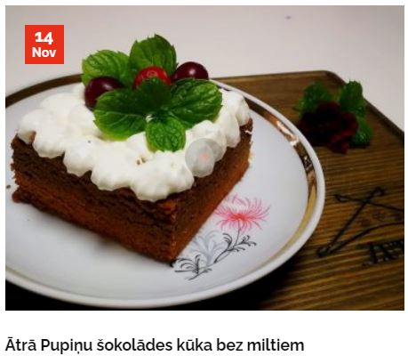 pupiņu šokolādes kūka bez miltiem Zutiņi Šokolādes kūka